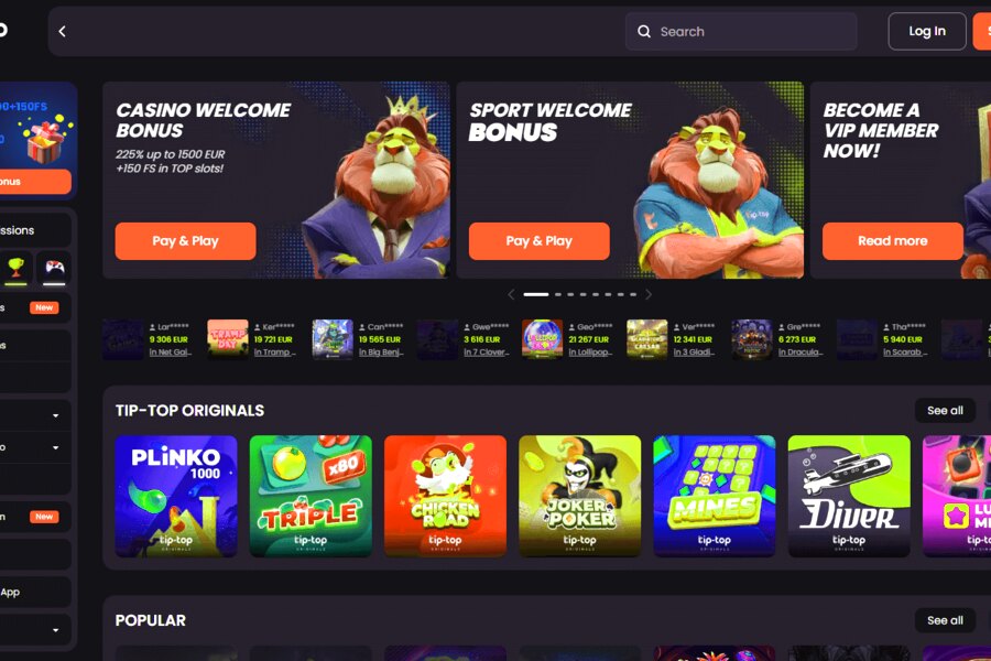 Tip Top Casino Mobile App: Download en Speel Online APK